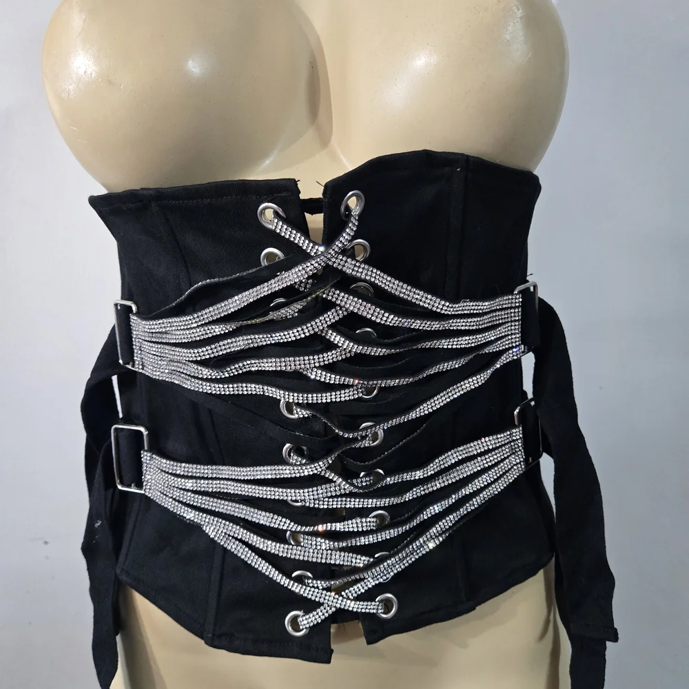 Black Corset with Silver Accents - Picture 4 of 11